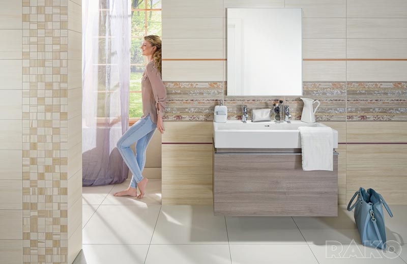 #RAKO #Charme #Obklady a dlažby #Koupelna #mozaika #Klasický styl #béžová #Matný obklad #Střední formát #350 - 500 Kč/m2 #new 